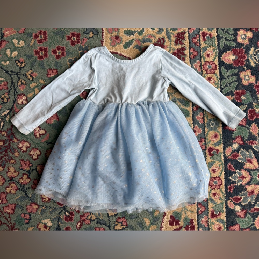 Hanna Andersson Sky Blue Dress with Star Accents